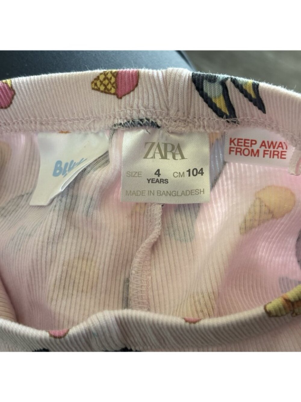 Zara Bluey Bingo Matching Set Ribbed Shorts & Top Size 4 Yr Disney Pink Icecream - Picture 13 of 16
